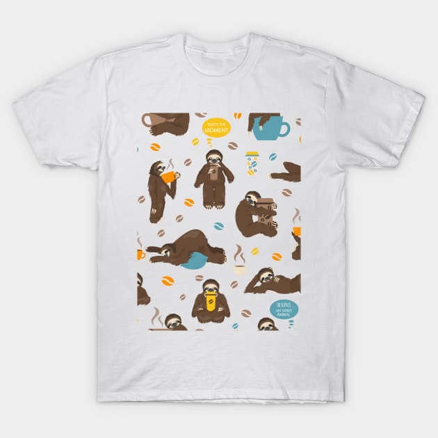 Sloth coffee T-Shirt by A tone for life